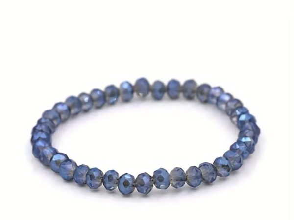 Pulsera Cristal Azul oscuro 6mm
